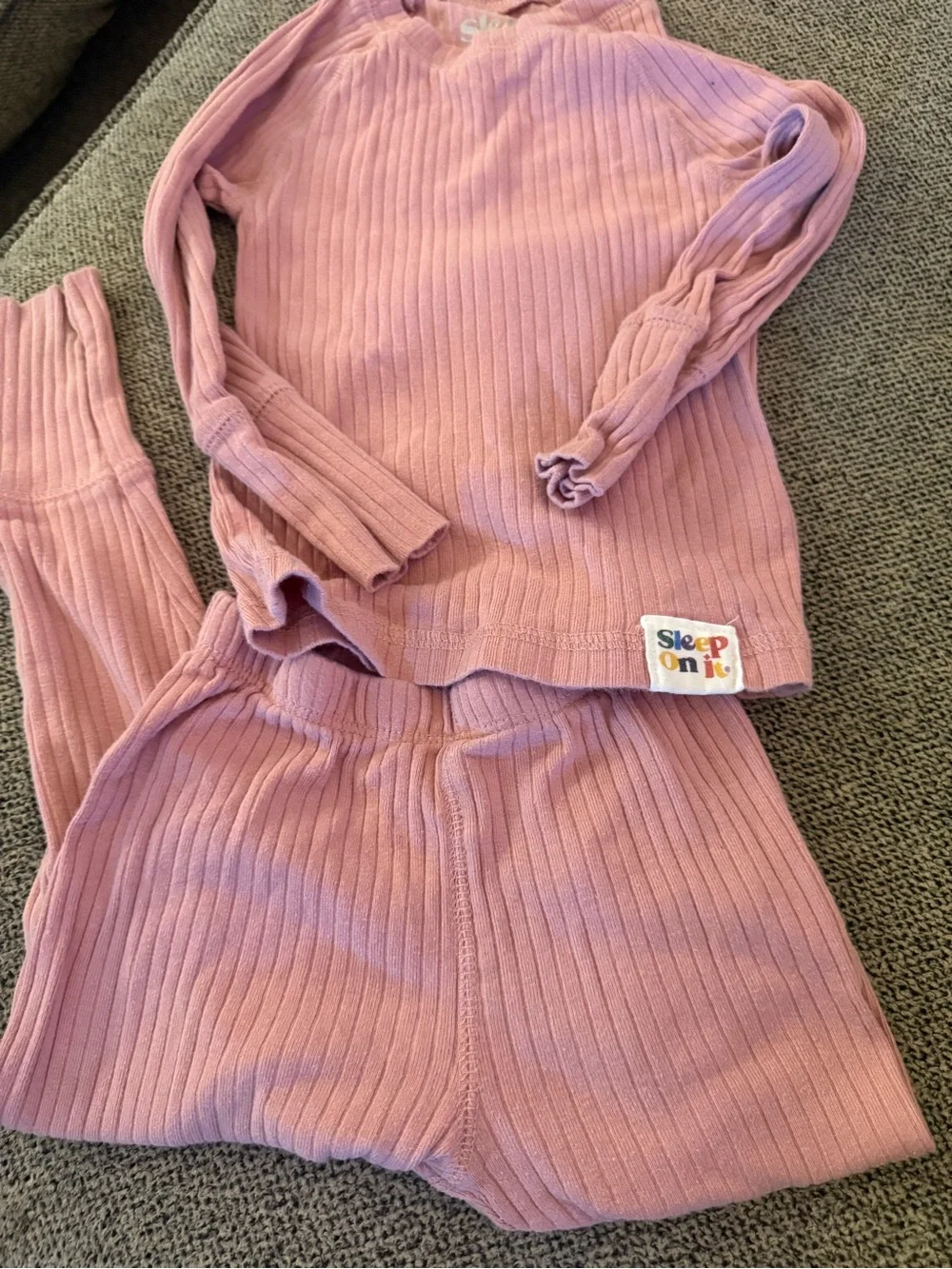 Sleep On It Girls' Ribbed Pink Pajama Set